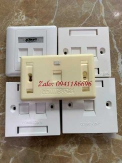 Mặt 1,2 Port Wallplate CommScope AMP, mặt nạ vuông, sẵn số lượng