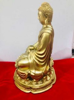 Tượng Phật Thích Ca bằng đồng vàng cao 45cm