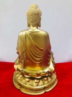 Tượng Phật Thích Ca bằng đồng vàng cao 45cm