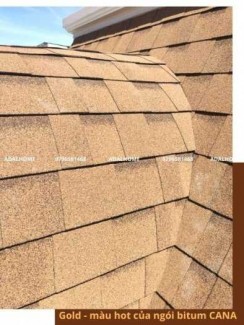 Tấm lợp bitum cana đa tầng gold - gam màu mới và được ứng dụng rộng rãi trong kiến trúc