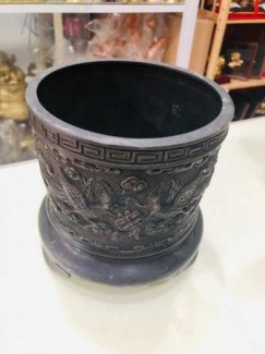Bát hương thờ cúng bằng đồng đường kính 14cm