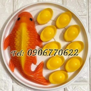 Bộ 2 khuôn cá chép, thỏi vàng