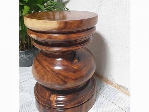 Đôn Gỗ Me Tây Tiện Tròn 06 ( D 35cm X Cao 49cm )