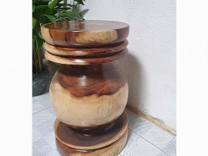Đôn Gỗ Me Tây Tiện Tròn 05 ( D 30cm X Cao 49cm )
