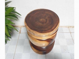 Đôn Gỗ Me Tây Tiện Tròn 04 ( D 35cm X Cao 49cm )