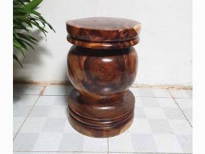 Đôn Gỗ Me Tây Tiện Tròn 02 ( D 34cm X Ca