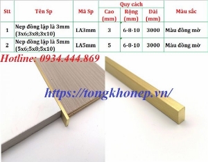 Nẹp đồng lập là giá rẻ tại Hà Nội