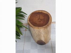 Đôn gỗ me tây tự nhiên a1 ( d27cm x h45c