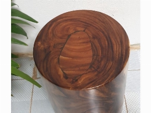 Đôn gỗ me tây tự nhiên a4 (d29cm x h40cm