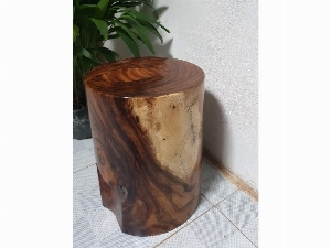 Đôn gỗ me tây tự nhiên a4 (d29cm x h40cm