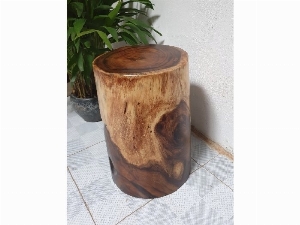 Đôn gỗ me tây tự nhiên a6 (d29cm x h45cm