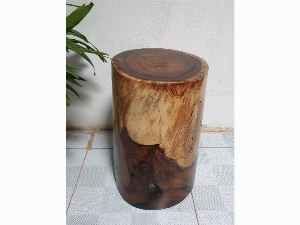 Đôn gỗ me tây tự nhiên a6 (d29cm x h45cm