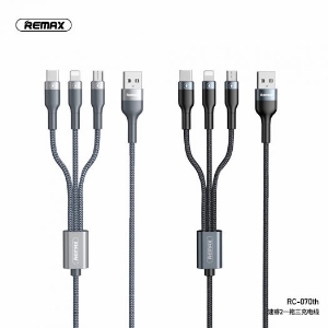 Cáp sạc 3 đầu REMAX RC-070th 3 trong 1 Lightning - Micro USB - Type C