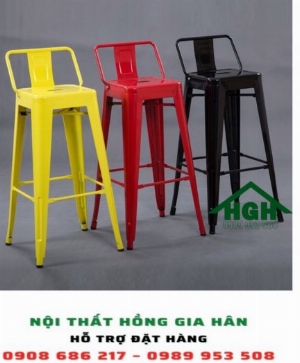 Ghế quầy bar chân cao có lưng tựa Hồng Gia Hân