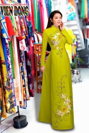 Vải Áo Dài Tằm Ý Kết Đá