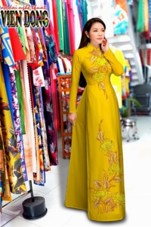Vải Áo Dài Tằm Ý Kết Đá