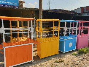 Xe đẩy trà sữa đẹp nhiều màu sắc để khách hàng chọn lựa