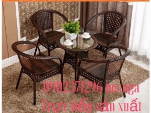 Ghế mây giả mây khung sắt cao cấp