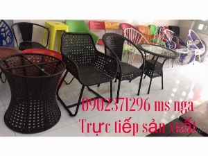 Bàn ghế mây nhựa cafe siêu đẹp