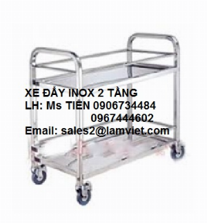 Xe đẩy inox 2 tầng