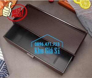 Hộp đựng đũa muỗng nhà hàng quán ăn - Hộp đựng đũa bằng nhựa màu đen, màu nâu cánh dán - HCM