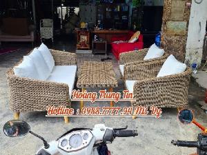 Sofa mây cafe cao cấp dây tròn sofa