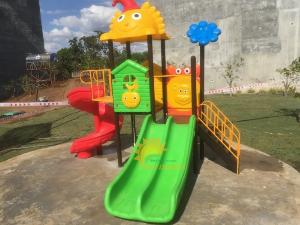 Bộ liên hoàn cầu trượt ngoài trời cho trường mầm non, công viên, khu vui chơi, TTTM