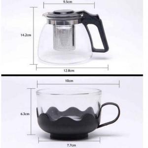 Bình Lọc Trà Thủy Tinh Kèm 4 Ly