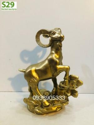 Tượng dê đứng bằng đồng nguyên chất cao 15cm