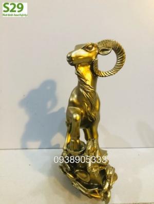 Tượng dê đứng bằng đồng nguyên chất cao 15cm
