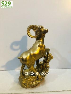 Tượng dê đứng bằng đồng nguyên chất cao 15cm