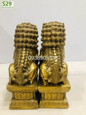 Cặp ghê bệ bằng đồng cao 15cm