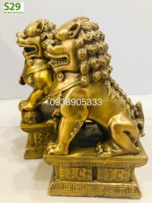 Cặp ghê bệ bằng đồng cao 15cm