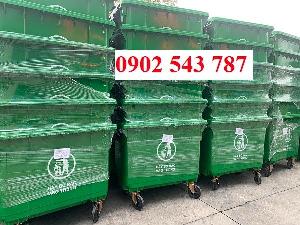 Xe thu gom rác 660 lít nhựa HDPE nguyên sinh