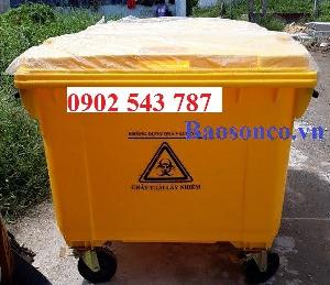 Xe thu gom rác 660 lít nhựa HDPE nguyên sinh