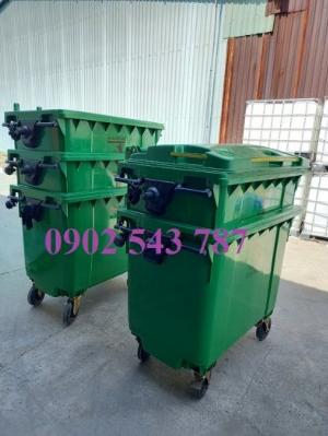 Xe thu gom rác 660 lít nhựa HDPE nguyên sinh