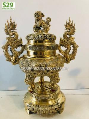 Quả đỉnh thờ cúng bằng đồng cao 35cm