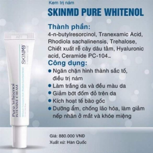 Kem Mờ Nám Trắng Da Chống Lão Hóa SkinMD Pure Whitenol Intensive Cream Hàn Quốc 15ml