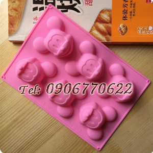 Khuôn silicon vĩ 6 hình chuột Mickey – Mã số 342