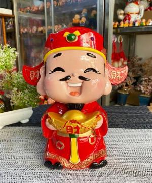 Tượng Thần Tài 23.5cm may mắn - đĩnh vàng Tài Lộc Phú Quý