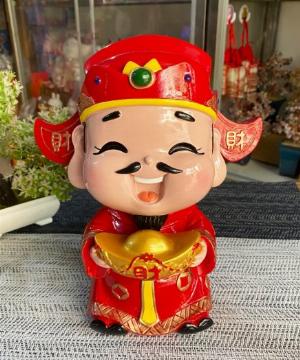 Tượng Thần Tài 23.5cm may mắn - đĩnh vàng Tài Lộc Phú Quý