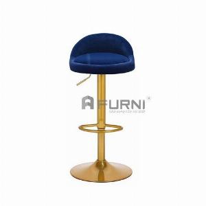 Ghế quầy bar tăng giảm nệm vải nhung chân vàng giá rẻ CB2258B-F TpHCM