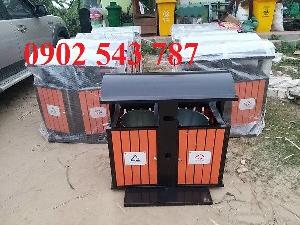 Thùng rác đôi có mái che ngoài trời
