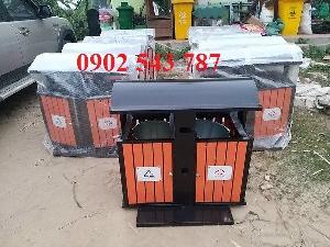 Thùng rác đôi có mái che ngoài trời