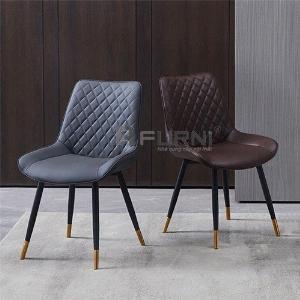Ghế ăn nệm da chân sắt có ống đồng LUX 15C-P cho phòng ăn hiện đại TpHCM
