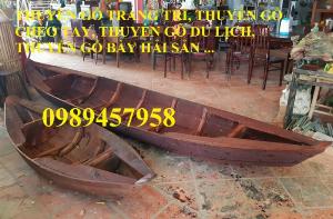 Xuồng gỗ 3m trưng hoa tết, Xuồng trang trí hoa tết