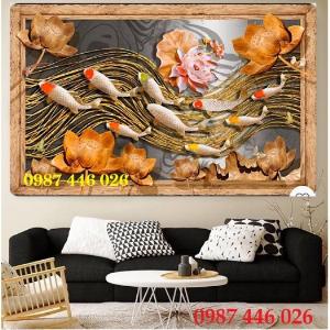 Gạch tranh 3d, tranh hoa sen ốp tường HP9226