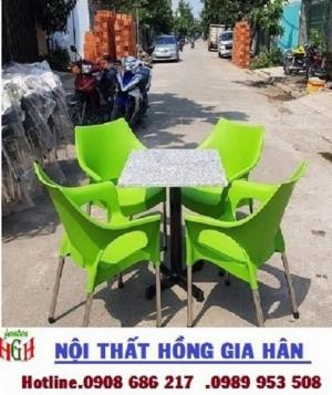 Bàn ghế cafe mây nhựa HGH 1