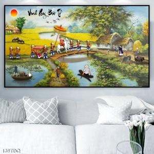 Tranh gạch - tranh phong cảnh quê hương- tranh gạch