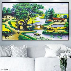 Tranh gạch - tranh phong cảnh quê hương- tranh gạch